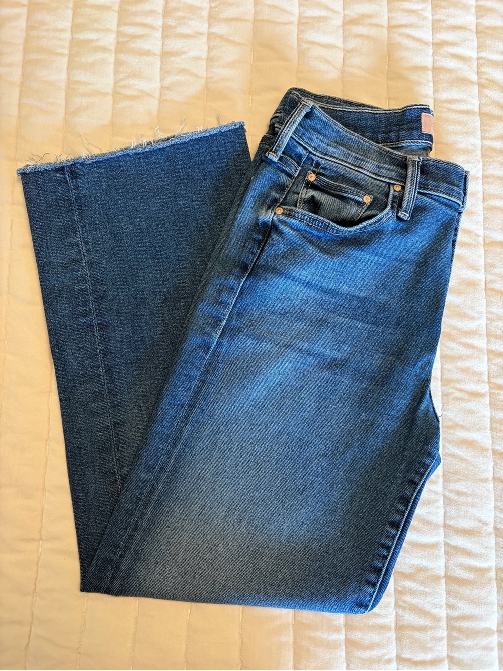 Mother Mid-rise “Rambler” Zip Ankle Fray - Size 28